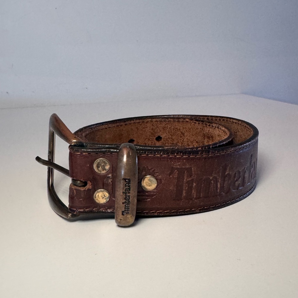 Vintage Timberland Brown Leather Belt - Picture 3 of 6